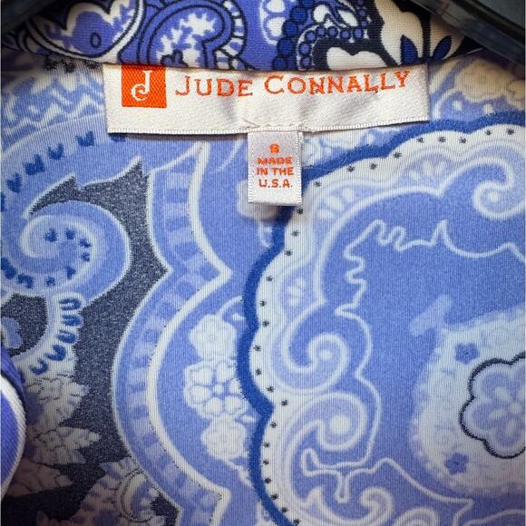 Jude Connally Sleeveless Paisley Pullover Top with Same Fabric Wide Trim size S - Picture 3 of 12